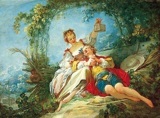 The Happy Lovers by Jean Honore Fragonard